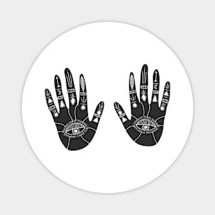 Witchy Cosmic Hands Black Magnet